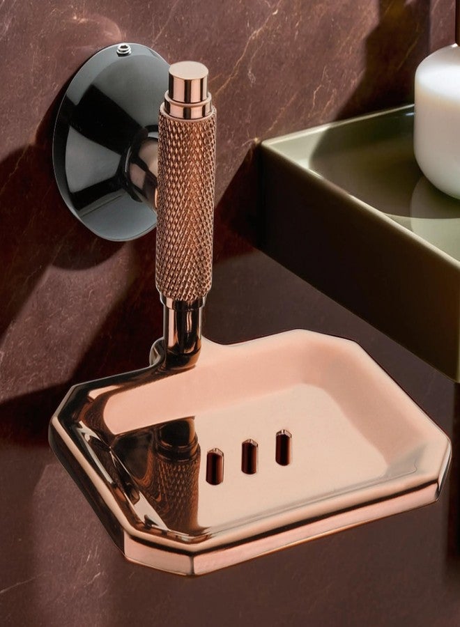 LUXIUR Wash Basin Soap Dish Holder for Bathroom and Kitchen Sink, 304 Stainless Steel Stand for Wall Mount Kitchen Accessories Items, Bathroom Accessories, PVD Rose Gold, Single - Image 1